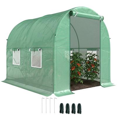 Outsunny Gewächshaus „Caseta“, 2,5 x 2 x 2 m, für Garten und Terrasse, Stahlrahmen, Überdachung