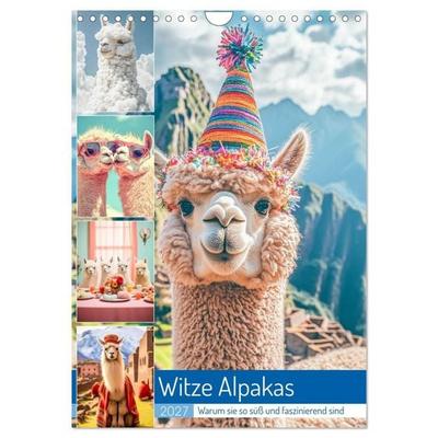 Witzige Alpakas (Wandkalender 2027 DIN A4 hoch), CALVENDO Monatskalender