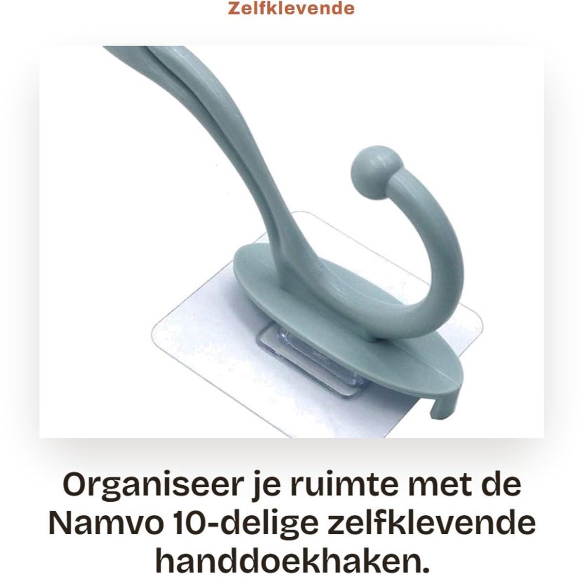 Dailygoods Set van 10 Zelfklevende Handdoekhaken van Roestvrij Staal voor Badkamer en Keuken