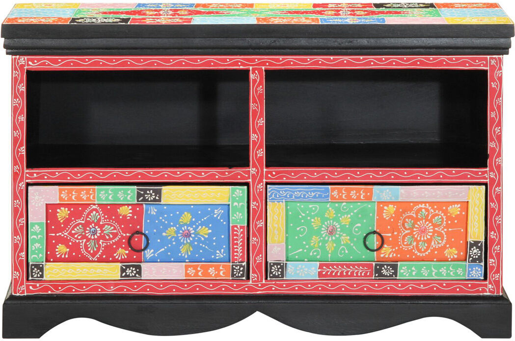 World Menagerie Solid Wood Rectangle Accent Cabinet Multicolour 50cm H X 80cm W X 35cm D