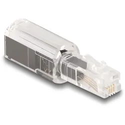 DeLOCK Telefonkabel-Verdrehschutz Adapter RJ10 Stecker zu RJ10 Buchse transparent / schwarz