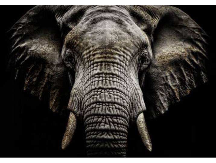STYLER Leinwandbild Elephas 85 x 113 cm I Majestätisches Elefanten Porträt mit edlem Schimmereffekt I Moderne Tiermotiv Wanddeko für Wohnzimmer Schlafzimmer Büro I Hochwertige Kunst auf Keilrahmen