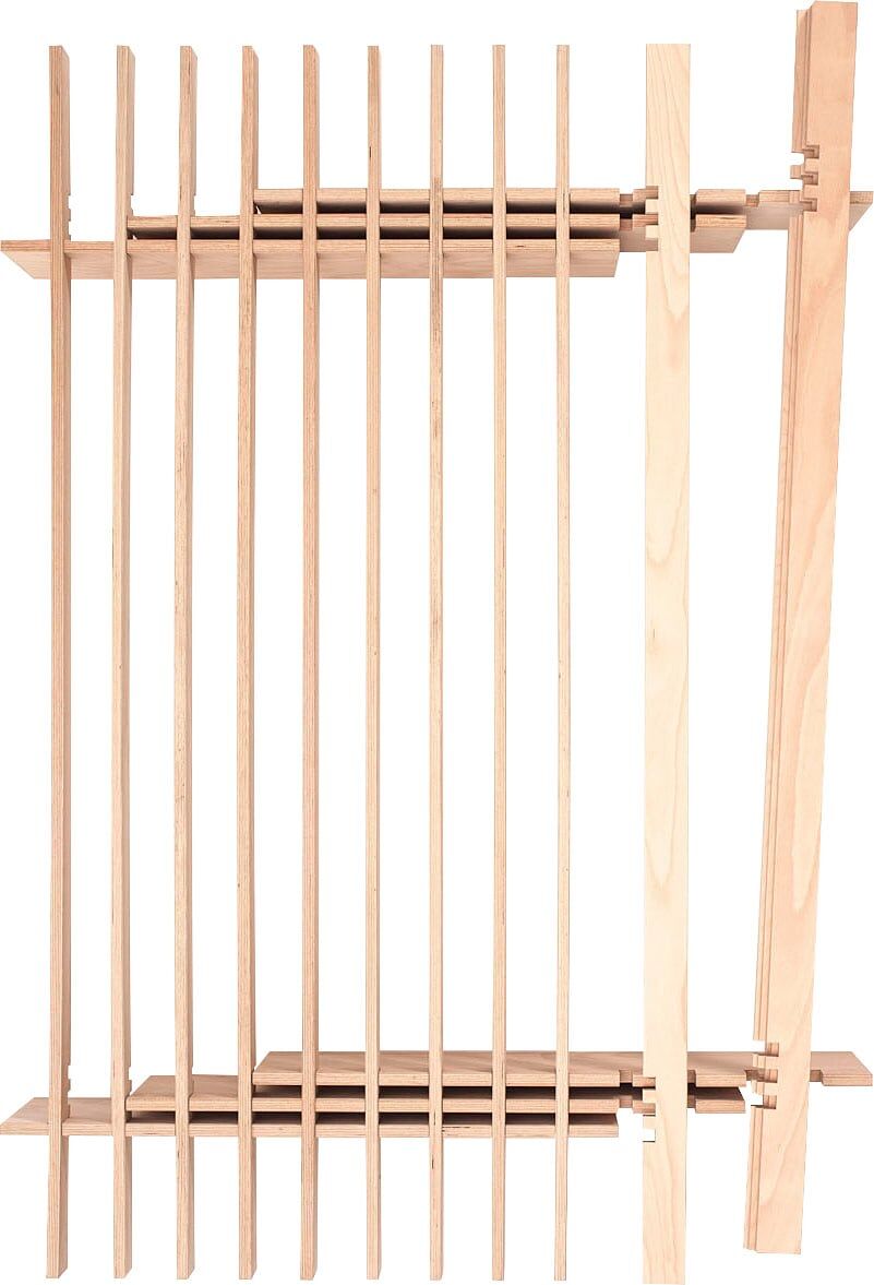 Bett TOJO "parallel L", beige (natur), B:118cm H:25cm L:205cm, Betten, Bett, einfache Montage ohne Werkzeug, in verschiedenen Breiten