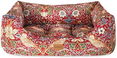 Morris & Co Strawberry Thief Burgundy Medium Square Dog Bed