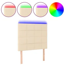 vidaXL LED Kopfteil Creme 90x5x118/128 cm Stoff