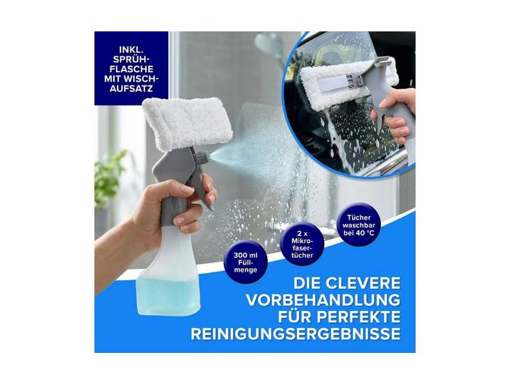 Akku-Fenstersauger LUMALAND CLEANmaxx 3,7 V , grau (weiß), B:28cm H:14cm T:34cm, Fensterreiniger, Akku-Fenstersauger, Kabelloser Fensterreiniger mit Absaugfunktion