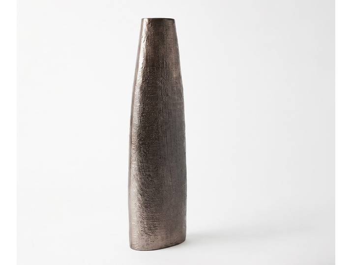 DELIFE Vase Conico B20 x T11 x H69 cm Aluminium Mokka Bronze Gegossen, Wohnaccessoires