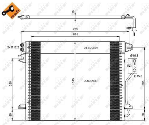 Nrf Kondensator, Klimaanlage Easy Fit 35928 Für Chrysler Dodge Lancia Vw