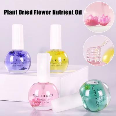 On Spot Shop Moisturizing Dried Nutrient Nail Cuticle Oil, 8 Flowers Nail Nutrition Oil, Nail Care Repair Damaged Liquid Art Tool a04