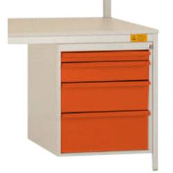 Manuflex LD4832.2001 ESD ESD-Gehäuse-Unterbau, Nutzhöhe 500 mm mit 4 Schubfächern