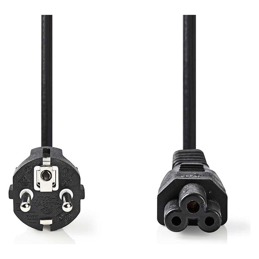Nedis Stromkabel | Schutzkontaktstecker | IEC-320-C5 | Gerade | Gerade | Vernickelt | 5.00 m | Rund (5 m) (CEGL10130BK50)
