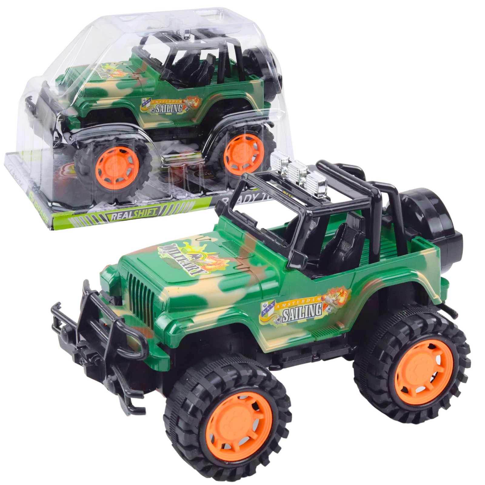 Lean Toys Groot militair terreinvoertuig groen