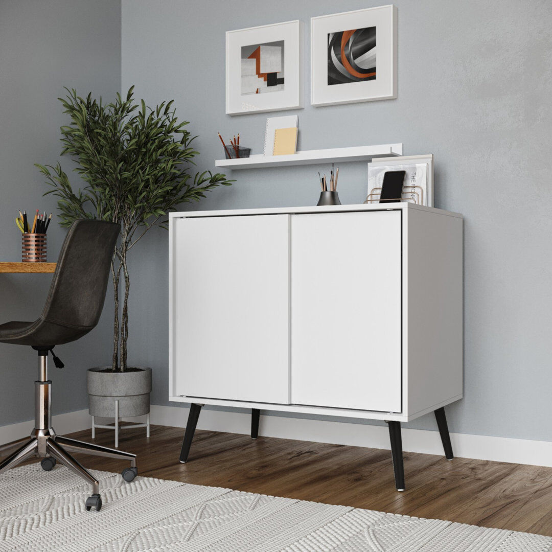 Norden Home Rectangle Accent Cabinet White/Black 80cm H X 80cm W X 51.5cm D