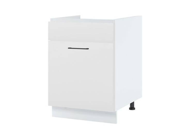 Meuble sous-évier Lovia blanc Mat 1 porte coulissante L 80 cm - Cuisineandcie