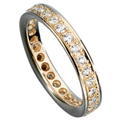 Fingerring JOBO "Ring mit Diamanten rundum" Gr. 54, gelb (gelbgold 585), Fingerringe, Damen, 54, 0,75, Diamanten Gelbgold 585, Diamanten, Gelbgold 585, Fingerring, 585 Gold