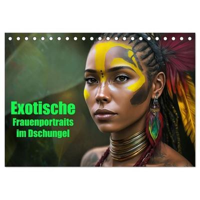 Exotische Frauenportraits im Dschungel (Tischkalender 2027 DIN A5 quer), CALVENDO Monatskalender