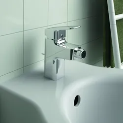 Ideal Standard CeraPlan Bidetarmatur BD278AA Ausladung 94mm, verchromt, mit Metall-Ablaufgarnitur und Easyfix-Befestigung