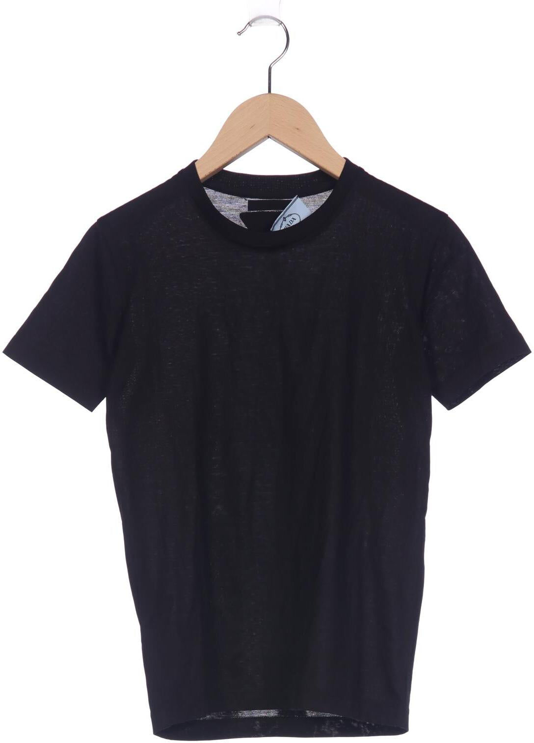 Prada Damen T-Shirt, Schwarz, Gr. Xxs, Baumwolle - Second Hand