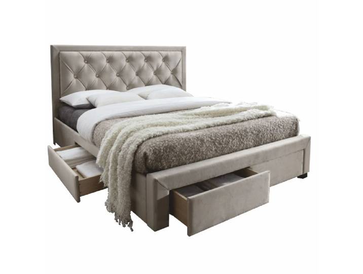 Doppelbett PREMIUM 160 x 200, grau-braun