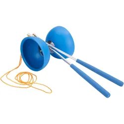 Engelhart Gummi-Diabolo mit Metallstäben - Blau