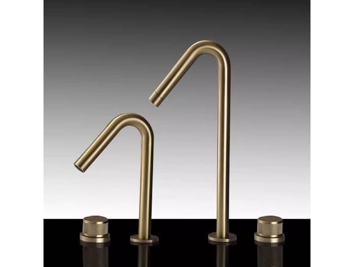 TUQIU-Robinet d'Eau Chaude et Froide en Laiton pour Lavage, 2 Trous