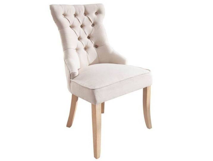 LebensWohnArt Stuhl Edler Stuhl MODAN beige Leinen mit Komfortgriff