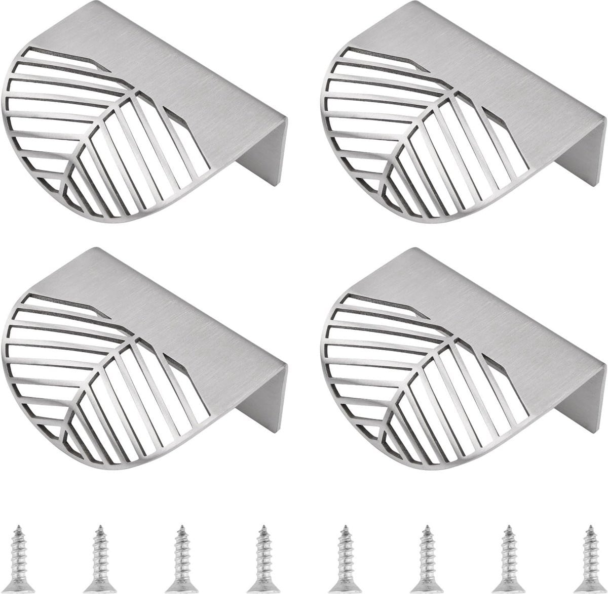 Dailygoods Meubelgreep Roestvrij Staal - Bladvormige Kastknoppen - 4 Stuks