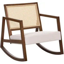 SCHAUKELSESSEL Holz Braun/Hellbeige Leidy