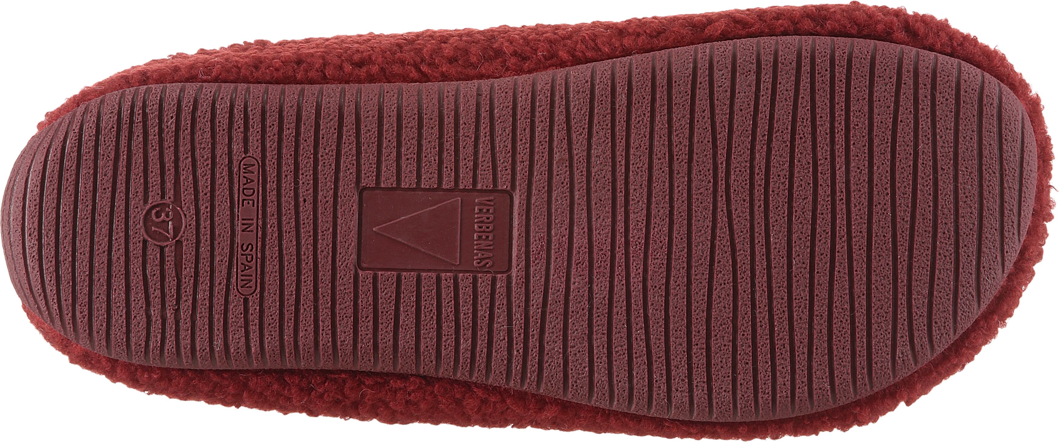 Pantoffel VERBENAS "YORK GALES", Damen, Gr. 42, wärmend, rot (dunkelrot), Textil, Schuhe Pantoffel, Pantoffel, Hausschuh, Homeslipper zum Schlupfen, Topseller