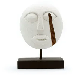 Timor Tribal Decorative Mask - White 27x20cm