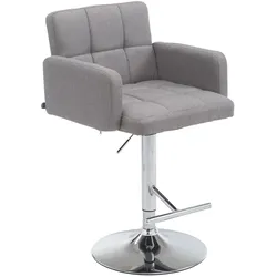 CLP Barhocker Los Angeles Stoff C   Farbe: grau, Gestell Farbe: chrom