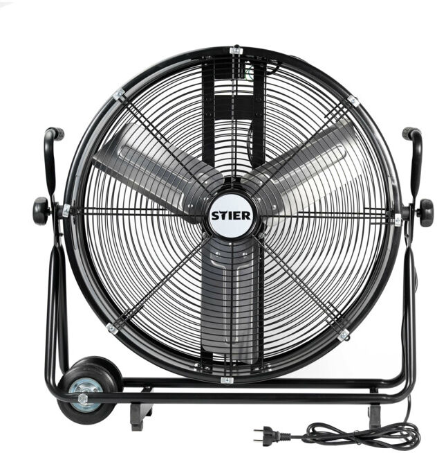 Ventilateur tambour mobile STIER 330 W ؠ600 mm, 240 V, 2 niveaux de vitesse, souffleur orbital, ventilateur chantier (904715)