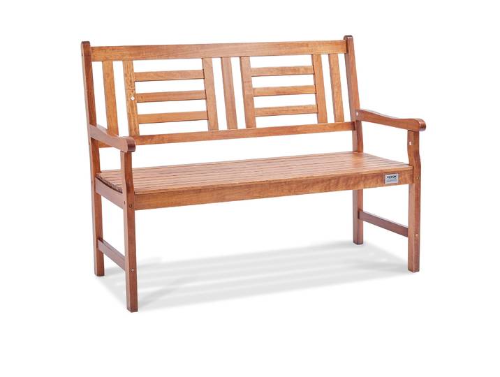VEVOR Banc de jardin Banc de terrasse en bois\, 122 cm Banc de parc Banc de repos 318 kg de capacité de charge\, 3 personnes Banc de jardin et de parc avec dossier & accoudoirs\, banc vintage pour jardin\, parc\, cour\, véranda etc.