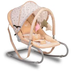 Moni Babywippe Lulu Sitzposition verstellbar Spielbogen Tragehenkel Metallrahmen beige