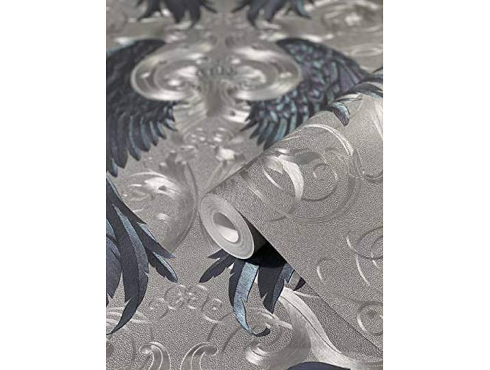 marburg Tapete Silber, Lila, Blau Ornamental für Wohnzimmer Schlafzimmer oder Küche 100% Made in Germany PREMIUM QUALITÄT 10,05 x 0,70 m