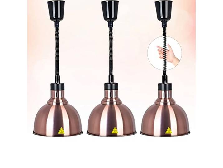Aocay Wärmelampe Gastronomie für Speisen, Wärmelampe Küche Gastro 19/25 cm Höhenverstellbare Speisenwärmer Lampe Buffet/Küche, Hängende Lebensmittel Wärmelampe Küche für Essen