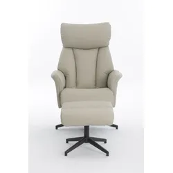 Happy Home Gepolsteter Relaxsessel mit Hocker, ca. 76 x (86,5-113,5) x (109-91,5) cm - Beige