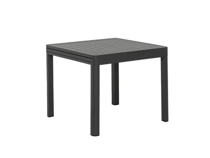 Table de jardin carrée en aluminium gris Kaïa