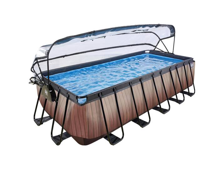 Exit Toys Pool-Set Wood, Braun, Metall, 250x122x540 cm, Freizeit & Co, Pools & Wasserspaß, Pools, Aufstellpools