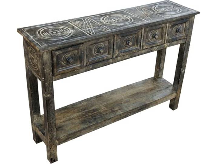 GURU SHOP Sideboard, Beistelltisch mit 5 Schubladen aus Balsaholz, Modell 5 Hergestellt aus schnell nachwachsendem Balsaholz, elegantes Design, vielseitig einsetzbar, ideal für jeden Raum.