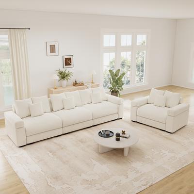 GDFStudio - 2-Piece Oversized Corduroy Convertible Modular Sectional Sofa with Deep Seat & Ergonomic Design