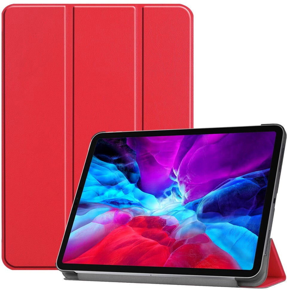 TABLETCOVERS.DK iPad Pro 12.9" (2022-2018) / Air 13" (2026-2024) Læder Cover m. Stand og Wake-up Funktion - Rød