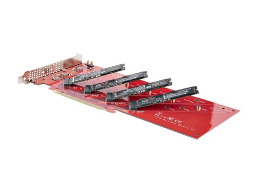 StarTech.com Quad M.2 PCIe Adapterkarte, PCI Express x16 zu NVMe/AHCI M.2 - Schnittstellenadapter - M.2 - Erweiterungsslot auf 4 x M.2 (Erweiterungsslot auf 4 x M.2) (QUAD-M2-PCIE-CARD-B)