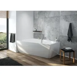 Hoesch iSENSI Badewanne 3964.010 180x120cm, links, weiß, 275 l, Überlaufbefüllung, chrom