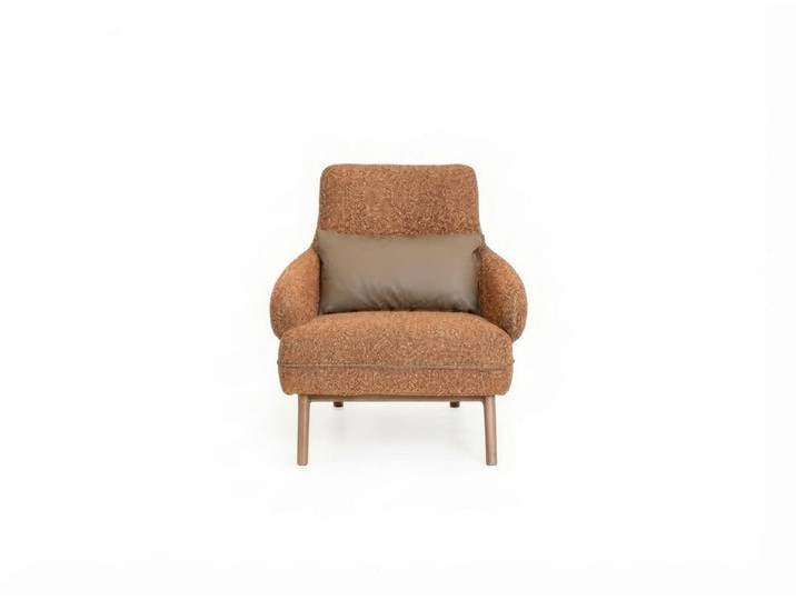 JVmoebel Loungesessel Sessel Modern Braun Bequem Lounge Polster Wohnzimmer Holz