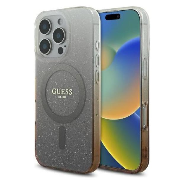 Guess GUHMP16LHGRCELW iPhone 16 Pro 6.3" brązowy/brown hardcase IML Glitter Gradient MagSafe (Apple iPhone 16 Pro) (GUE003962-0)