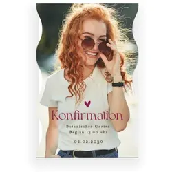 Konfirmationskarten in Weiß im Design "Wellenform" - Musterkarte