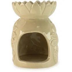 Ceramic Sunflower Oil Burner - Pastel Beige
