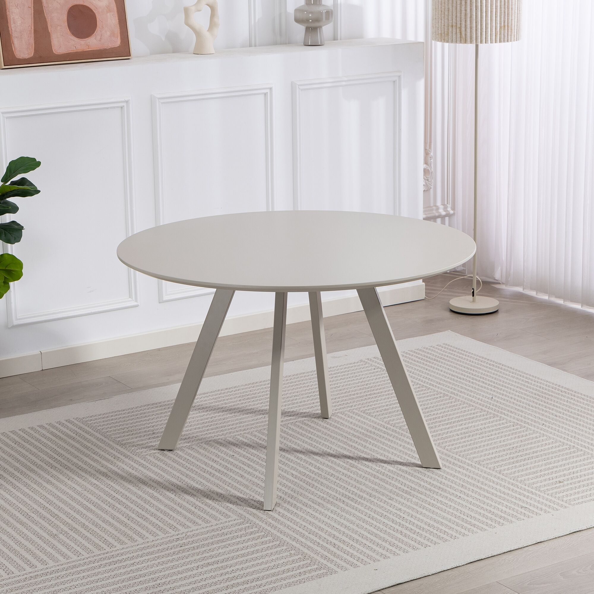Esstisch DUO COLLECTION "Tisch Pina", beige (cashmere, cashmere, cashmere), B:120cm H:76cm T:120cm, Tische, Esstisch, Lackierte Oberfläche, Cashmere Farben cashmere, cashmere, cashmere B/H/T: 120cm x 76cm x 120cm