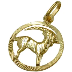 Gallay Anhänger 15mm Sternzeichen Steinbock 9Kt GOLD
